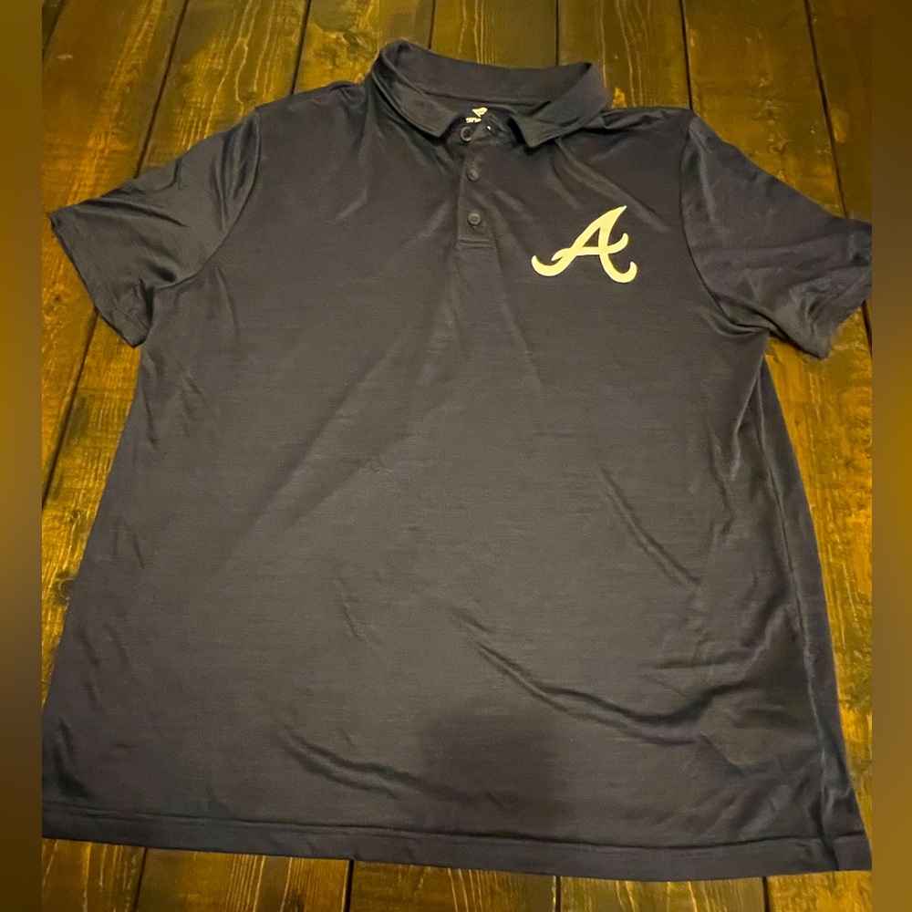Atlanta Braves Fanatics Men’s Navy Polo With Logo Size XL Extra Large